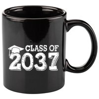 Class Of 2037 Grow With Me Handprints Space On Back 11oz C Handle Ceramic Mug