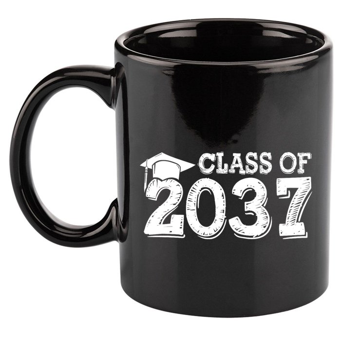 Class Of 2037 Grow With Me Handprints Space On Back 11oz C Handle Ceramic Mug