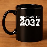 Class Of 2037 Grow With Me Handprints Space On Back 11oz C Handle Ceramic Mug