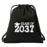 Class Of 2037 Grow With Me Handprints Space On Back Drawstring Bag