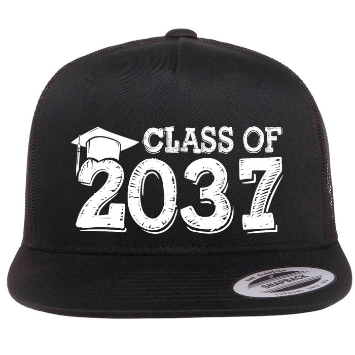 Class Of 2037 Grow With Me Handprints Space On Back Flatbill Hat