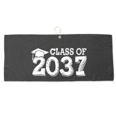 Class Of 2037 Grow With Me Handprints Space On Back Large Microfiber Waffle Golf Towel