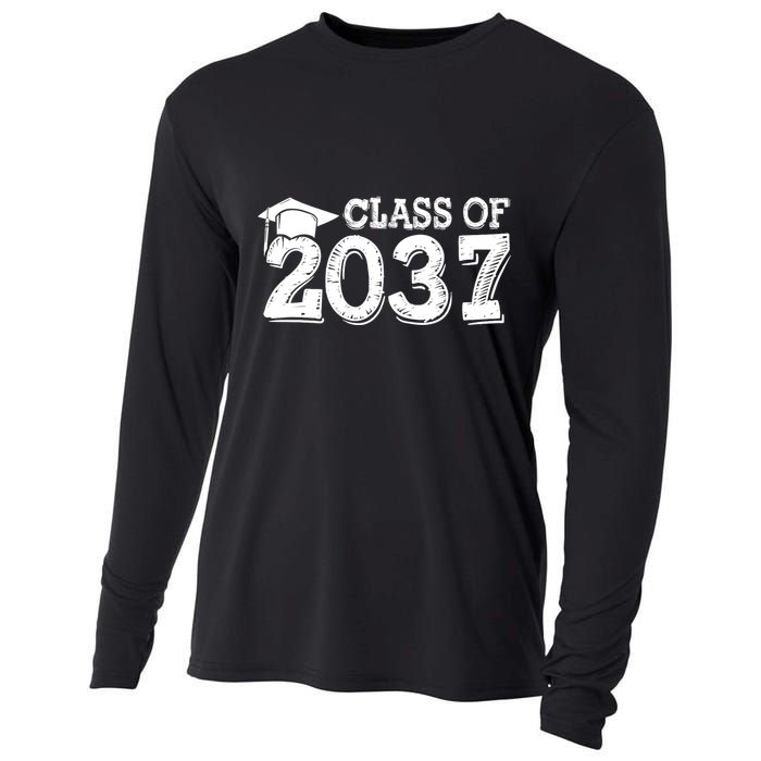 Class Of 2037 Grow With Me Handprints Space On Back Cooling Performance Long Sleeve Crew