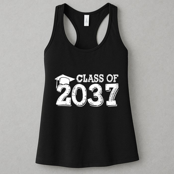Class Of 2037 Grow With Me Handprints Space On Back Womens Tank Top