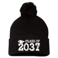Class Of 2037 Grow With Me Handprints Space On Back Pom Pom 12in Knit Beanie