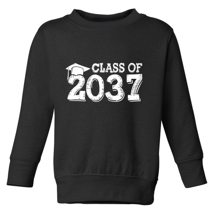 Class Of 2037 Grow With Me Handprints Space On Back Toddler Sweatshirt