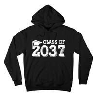 Class Of 2037 Grow With Me Handprints Space On Back Tall Hoodie