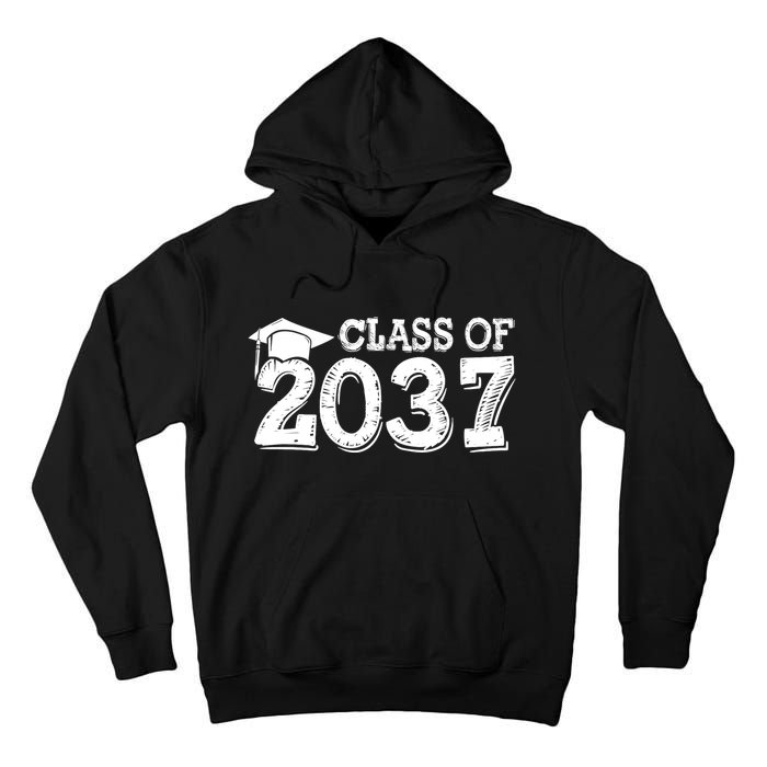 Class Of 2037 Grow With Me Handprints Space On Back Tall Hoodie