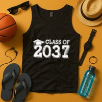 Class Of 2037 Grow With Me Handprints Space On Back Tank Top
