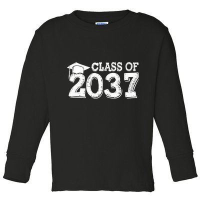 Class Of 2037 Grow With Me Handprints Space On Back Toddler Long Sleeve Shirt