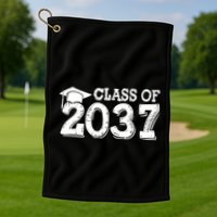 Class Of 2037 Grow With Me Handprints Space On Back Golf Towel