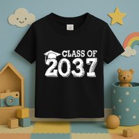 Class Of 2037 Grow With Me Handprints Space On Back Toddler T-Shirt