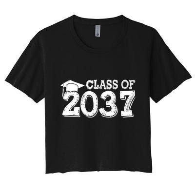 Class Of 2037 Grow With Me Handprints Space On Back Crop Top