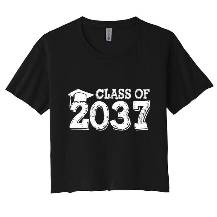 Class Of 2037 Grow With Me Handprints Space On Back Crop Top