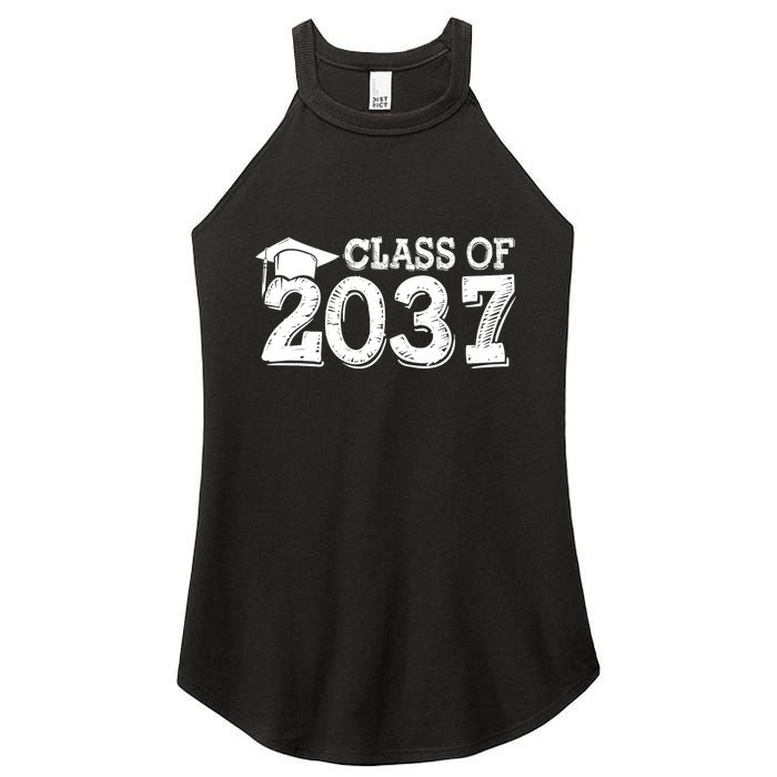 Class Of 2037 Grow With Me Handprints Space On Back Women's Perfect Tri Rocker Tank