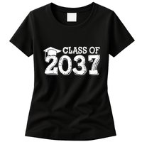 Class Of 2037 Grow With Me Handprints Space On Back Womens T-Shirt
