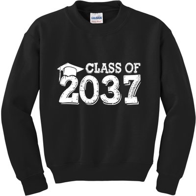 Class Of 2037 Grow With Me Handprints Space On Back Kids Sweatshirt