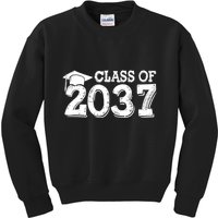 Class Of 2037 Grow With Me Handprints Space On Back Kids Sweatshirt
