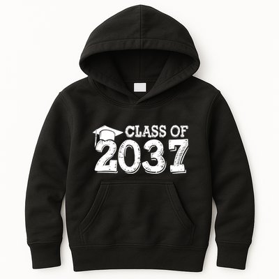 Class Of 2037 Grow With Me Handprints Space On Back Kids Hoodie