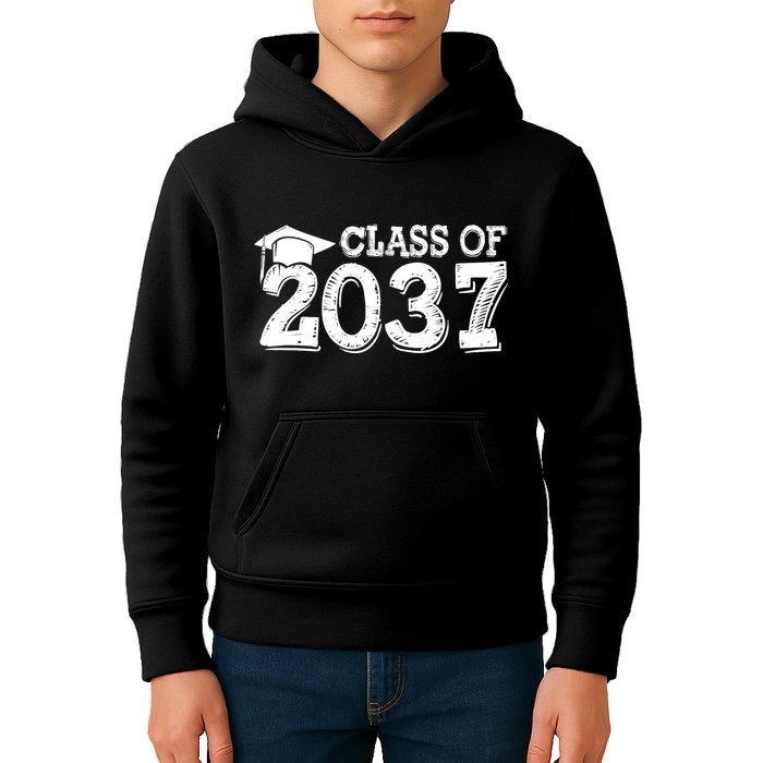 Class Of 2037 Grow With Me Handprints Space On Back Kids Hoodie