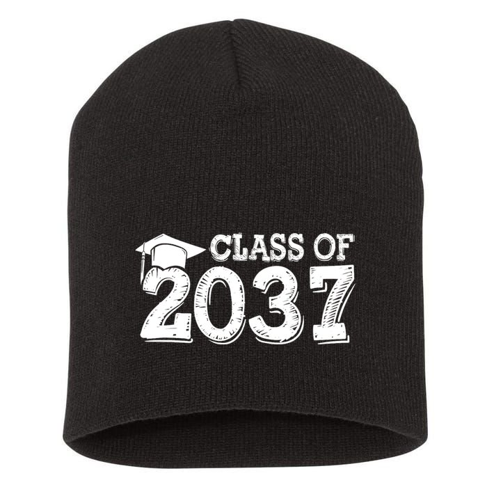 Class Of 2037 Grow With Me Handprints Space On Back Short Acrylic Beanie