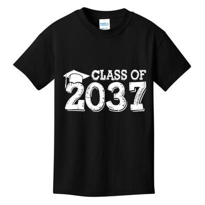 Class Of 2037 Grow With Me Handprints Space On Back Kids T-Shirt