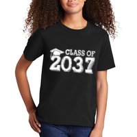 Class Of 2037 Grow With Me Handprints Space On Back Kids T-Shirt
