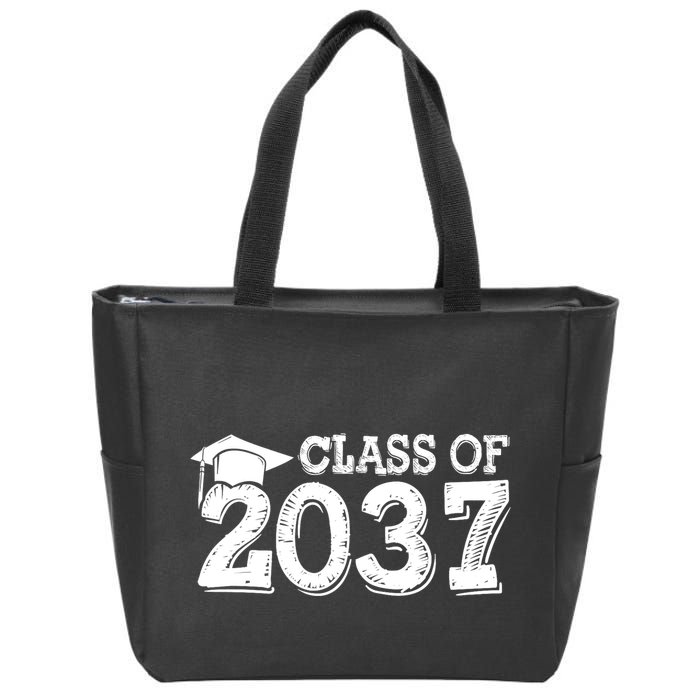 Class Of 2037 Grow With Me Handprints Space On Back Zip Tote Bag