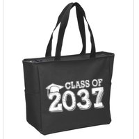 Class Of 2037 Grow With Me Handprints Space On Back Zip Tote Bag