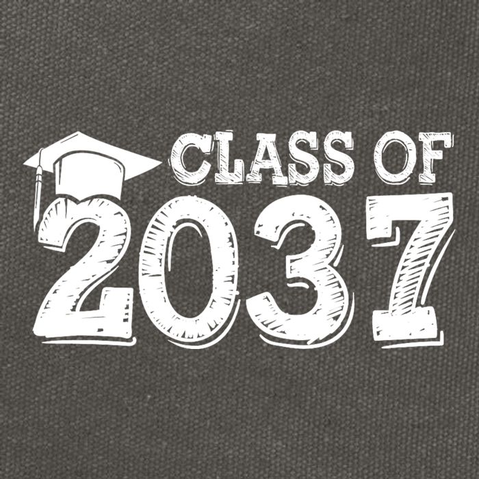 Class Of 2037 Grow With Me Handprints Space On Back Cotton Canvas Backpack