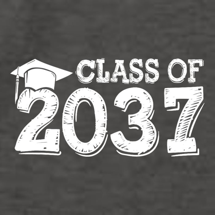 Class Of 2037 Grow With Me Handprints Space On Back Vector Backpack