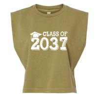 Class Of 2037 Grow With Me Handprints Space On Back Garment-Dyed Women's Muscle Tee