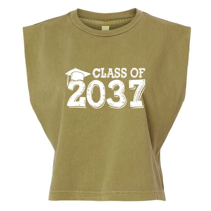 Class Of 2037 Grow With Me Handprints Space On Back Garment-Dyed Women's Muscle Tee