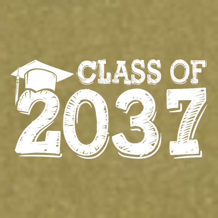 Class Of 2037 Grow With Me Handprints Space On Back Garment-Dyed Women's Muscle Tee