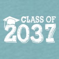 Class Of 2037 Grow With Me Handprints Space On Back Sueded Cloud Jersey T-Shirt