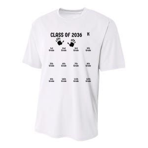 Class Of 2036 Grow With Me Youth Performance Sprint T-Shirt