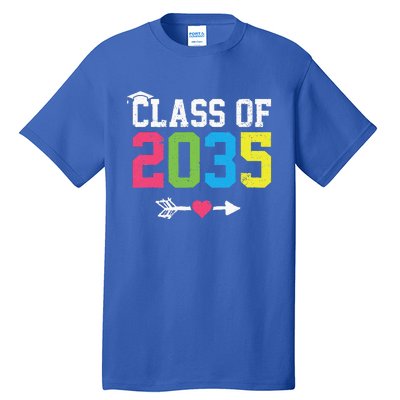 Class Of 2035 Grow With Me Graduation First Day Of School Tall T-Shirt