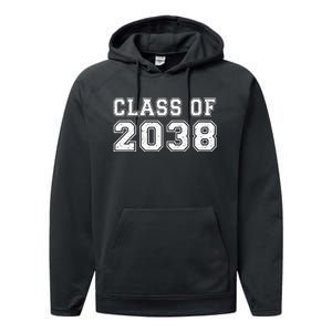 Class Of 2038 Grow With Me Graduates Kindergarten Performance Fleece Hoodie