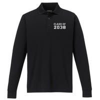 Class Of 2038 Grow With Me Graduates Kindergarten Performance Long Sleeve Polo