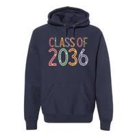 Class Of 2036 Grow With Me Graduation First Day Of School Premium Hoodie