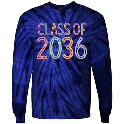 Class Of 2036 Grow With Me Graduation First Day Of School Tie-Dye Long Sleeve Shirt