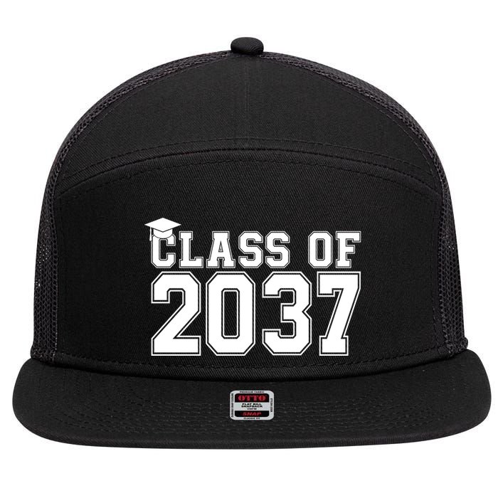 Class Of 2037 Graduation 7 Panel Mesh Trucker Snapback Hat
