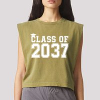 Class Of 2037 Graduation Garment-Dyed Women's Muscle Tee