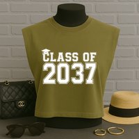 Class Of 2037 Graduation Garment-Dyed Women's Muscle Tee