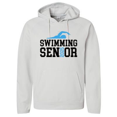 Class Of 2025 Swimming Senior Night Performance Fleece Hoodie