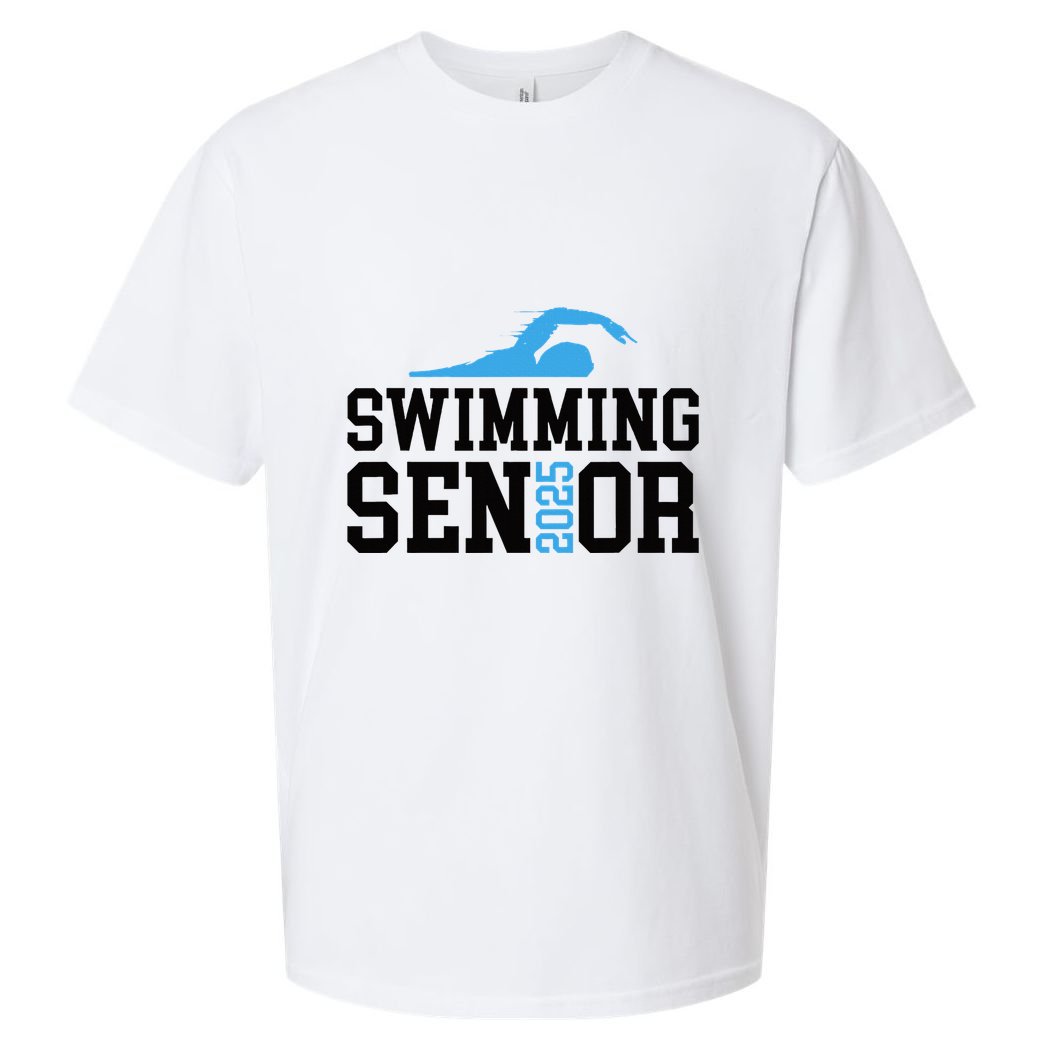 Class Of 2025 Swimming Senior Night Sueded Cloud Jersey T-Shirt