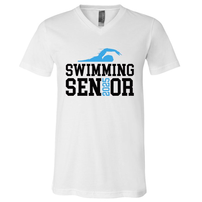 Class Of 2025 Swimming Senior Night V-Neck T-Shirt