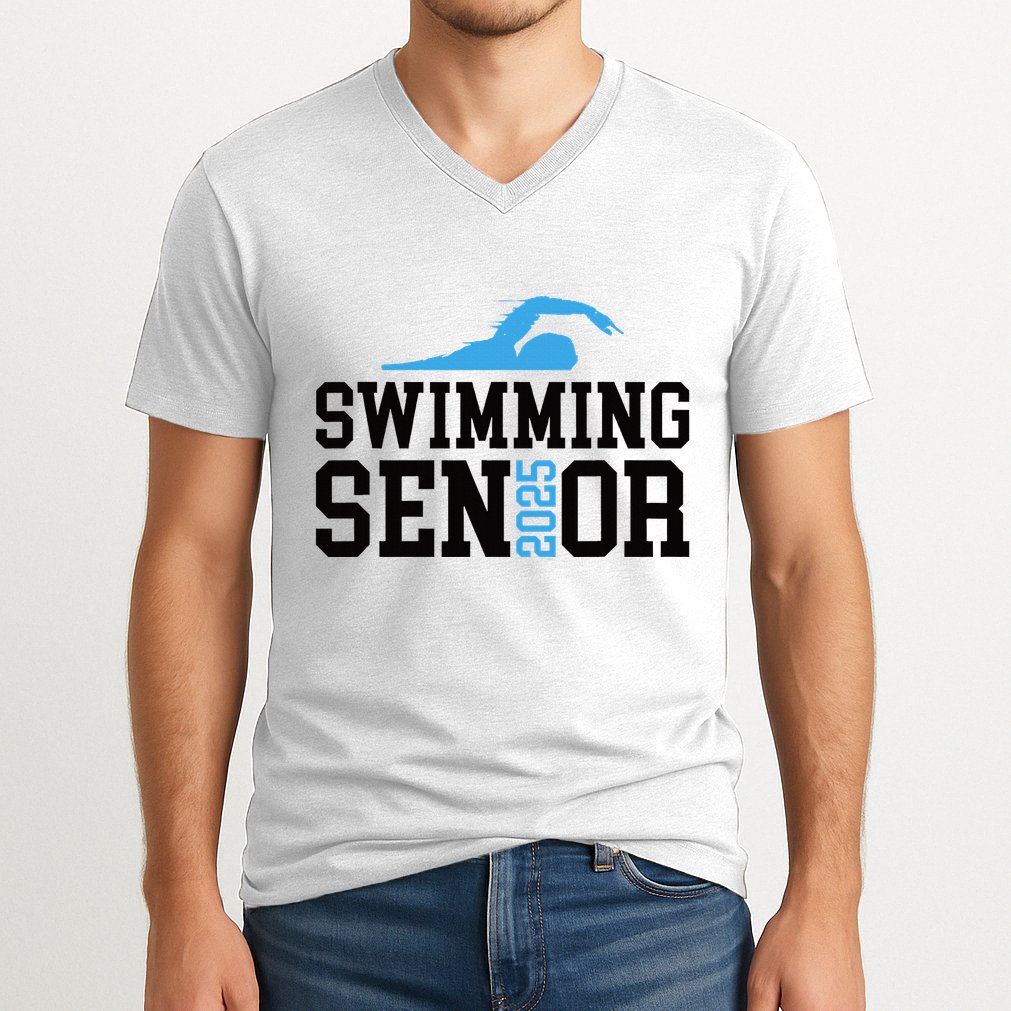 Class Of 2025 Swimming Senior Night V-Neck T-Shirt