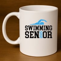 Class Of 2025 Swimming Senior Night 11oz C Handle Ceramic Mug