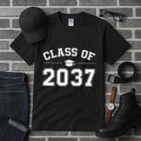 Class Of 2037 Grow With Me First Day Of School Graduation Tall T-Shirt